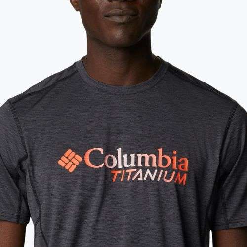 Maglietta da trekking Columbia da uomo Titan Pass Graphic nero/titanio burst graphic