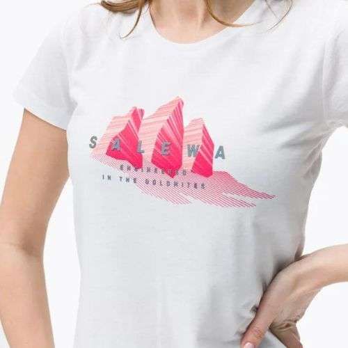 Maglietta trekking donna Salewa Lines Graphic Dry bianco ottico
