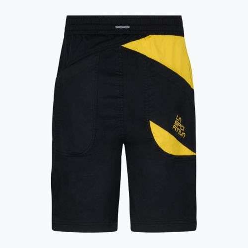 Pantaloncini da arrampicata La Sportiva da uomo Bleauser nero/giallo