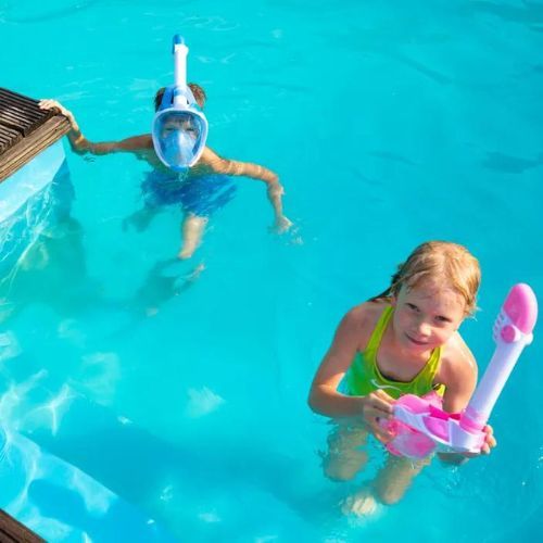 Maschera integrale per bambini per lo snorkeling AQUASTIC SMK-01N blu