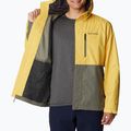 Giacca da pioggia Columbia Hikebound verde pietra e pepita d'oro per uomo 4