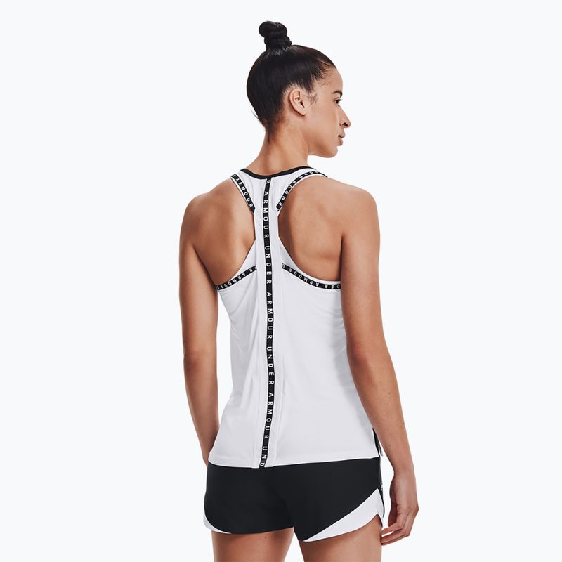 Canotta Under Armour Knockout bianco/bianco/nero da donna per allenamento 3
