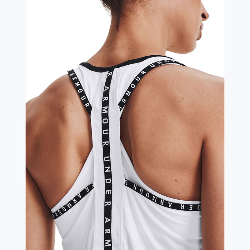 Canotta Under Armour Knockout bianco/bianco/nero da donna per allenamento 4