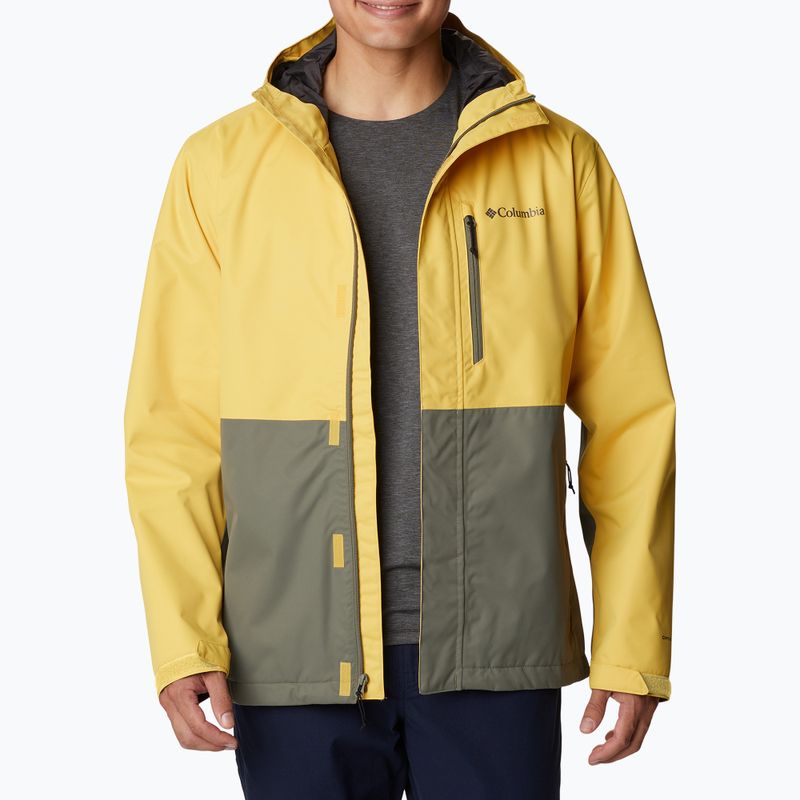 Giacca da pioggia Columbia Hikebound verde pietra e pepita d'oro per uomo 3