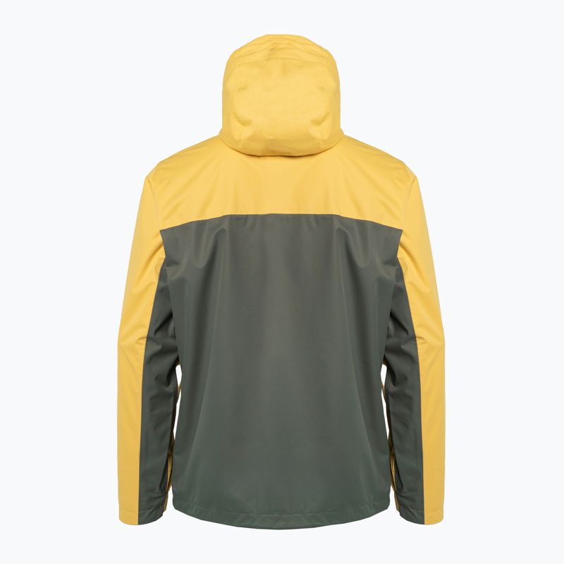 Giacca da pioggia Columbia Hikebound verde pietra e pepita d'oro per uomo 7