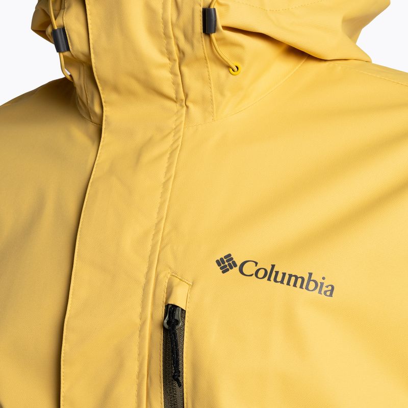 Giacca da pioggia Columbia Hikebound verde pietra e pepita d'oro per uomo 8
