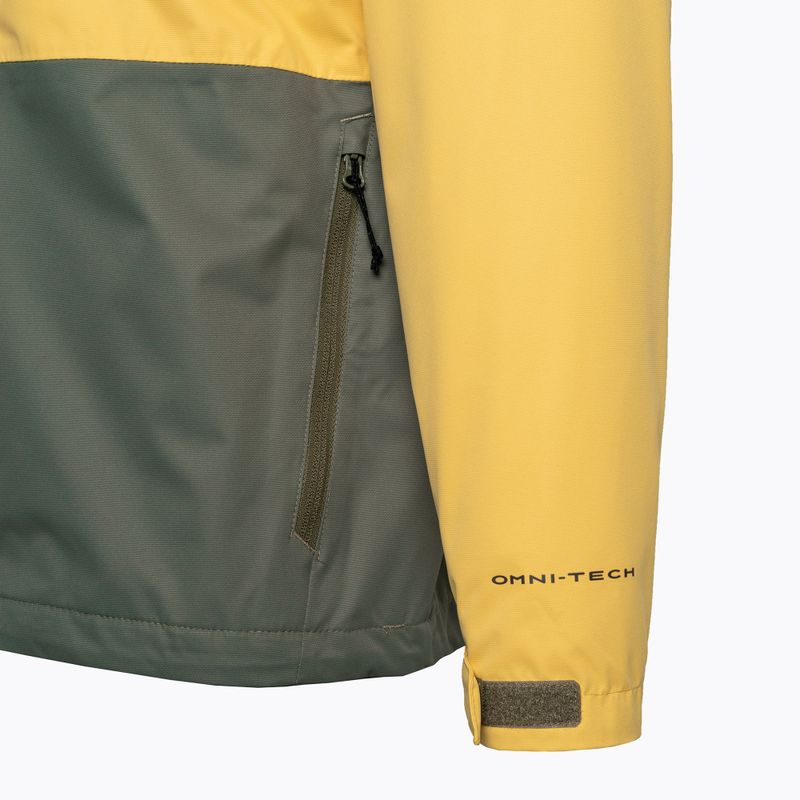 Giacca da pioggia Columbia Hikebound verde pietra e pepita d'oro per uomo 9