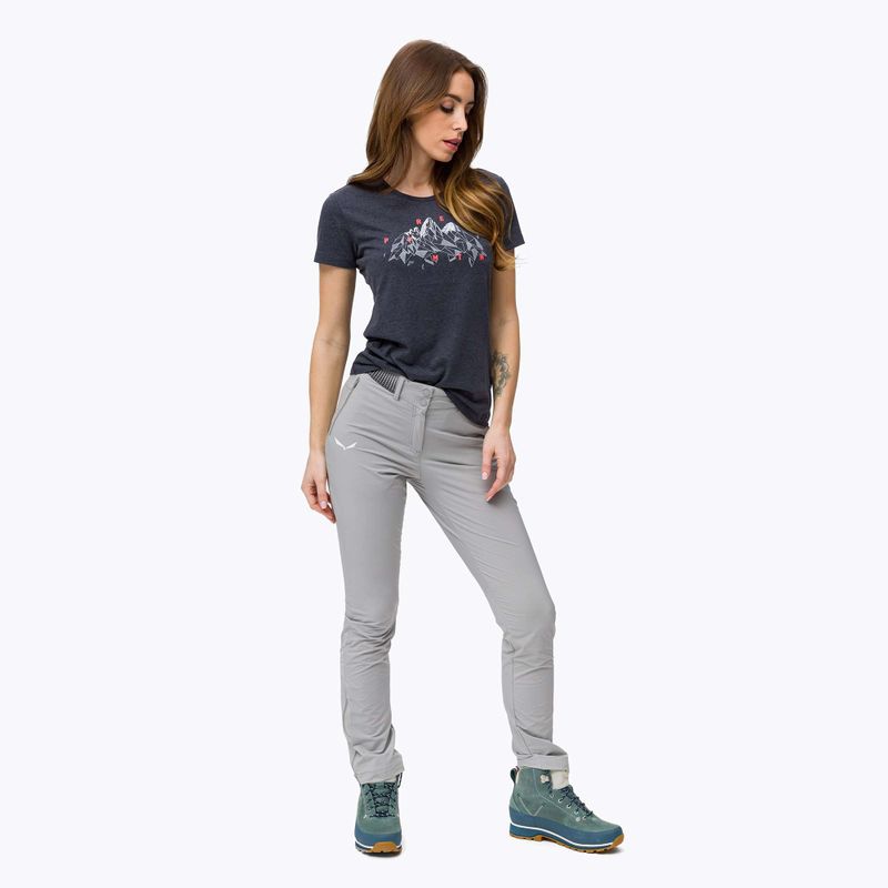 Maglietta trekking donna Salewa Geometric Dry premium navy melange 2