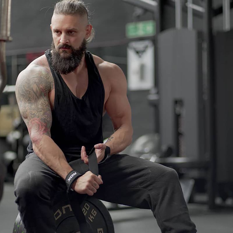 RDX Single Strap cinghie per sollevamento pesi nero 2