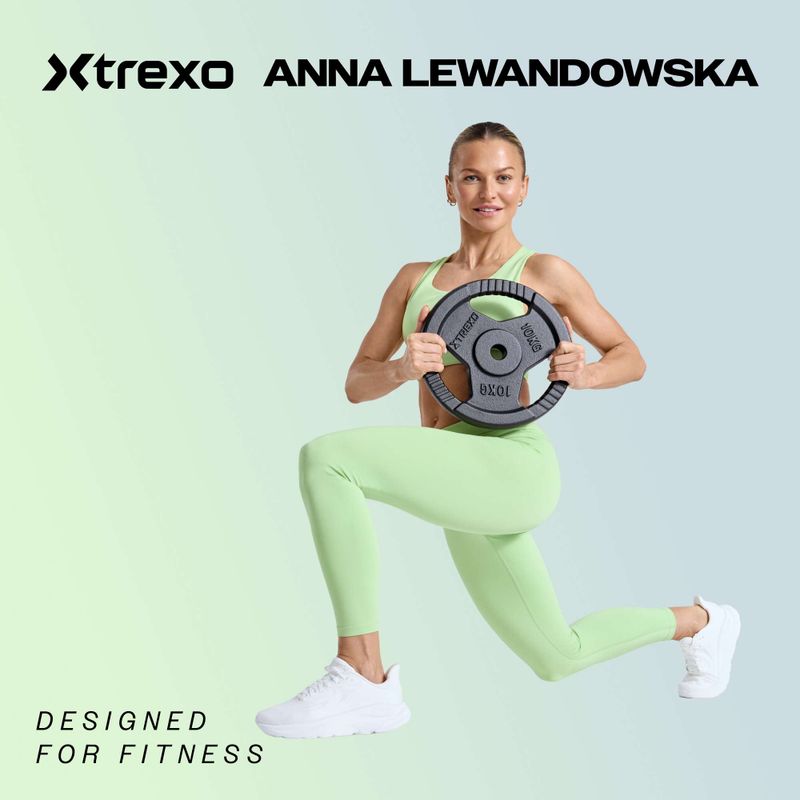 XTREXO RW10 10 kg peso in ghisa gommata nera 2