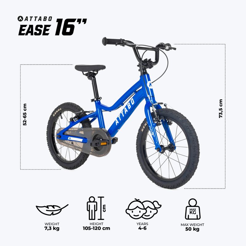 Bicicletta per bambini ATTABO EASE 16" blu 2
