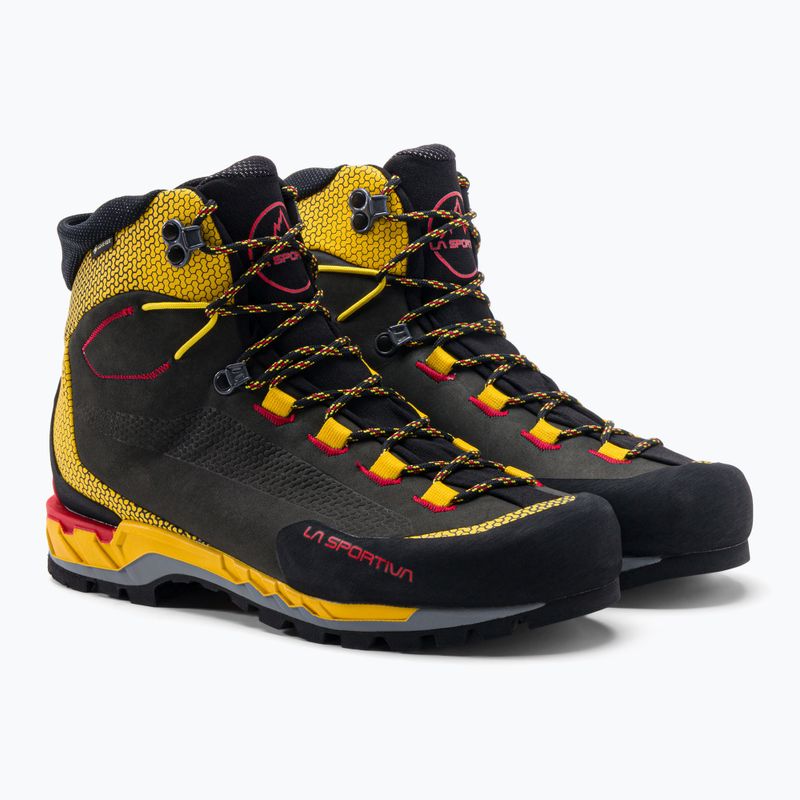 Scarponi da montagna La Sportiva Trango Tech Leather GTX da uomo nero/giallo 5