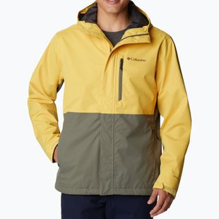 Giacca da pioggia Columbia Hikebound verde pietra e pepita d'oro per uomo